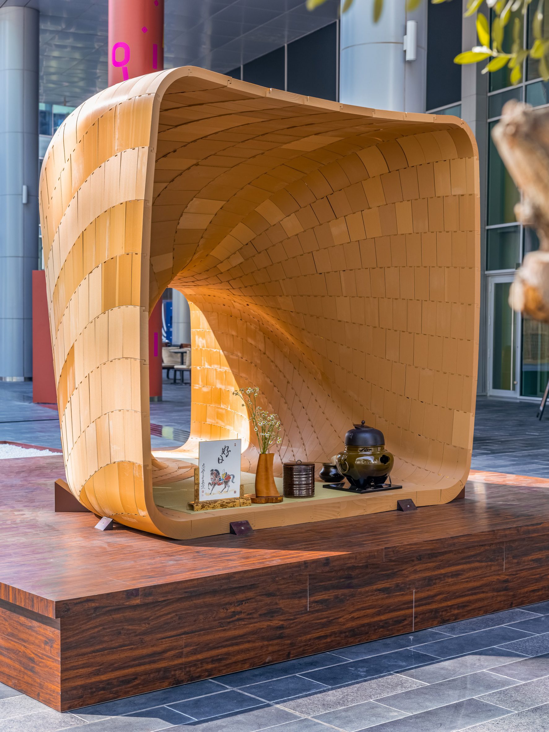 3D Printed Wood Waste and Japanese Joinery Create Innovative Pavilion